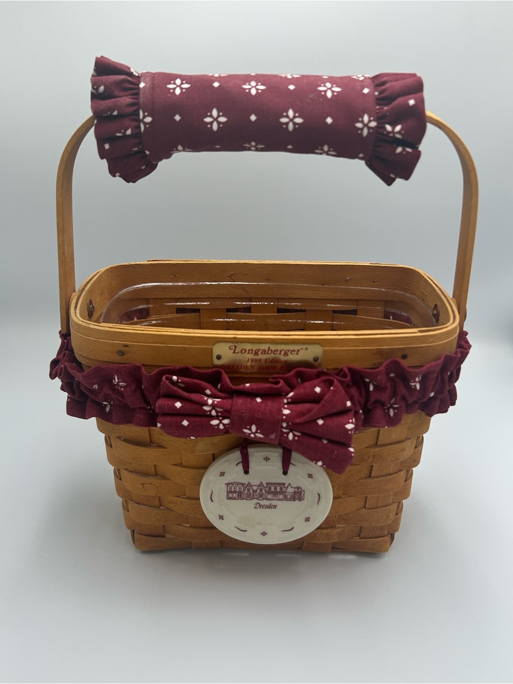 Longaberger 1999 Dresden Tour Edition Basket With Insert Handle Sleeve Vintage